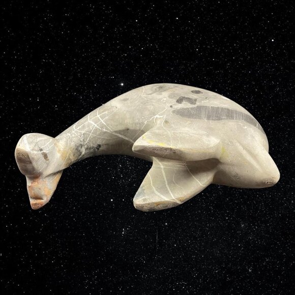 Hand Carved Gray Marble Stone Dolphin Figurine Paperweight 4.5”T 5”W - Picture 10 of 10